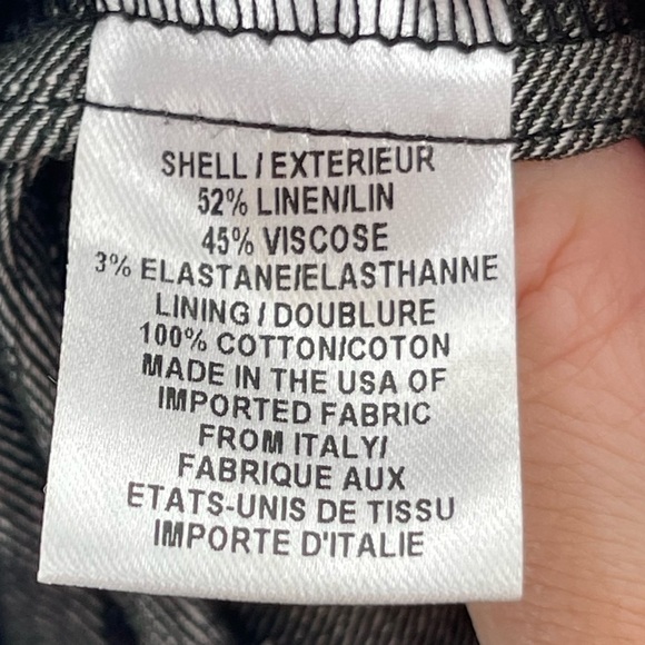 MILLY Black Denim Chambray Ruffle Popover Strapless Open Leg Pant Jumpsuit 6 - Picture 4 of 13